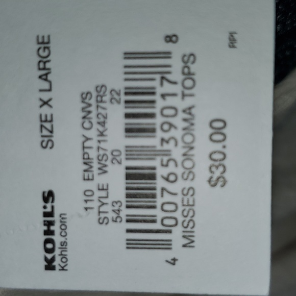 UP TO 50% OFF!! Misses Sonoma Top - Picture 5 of 6